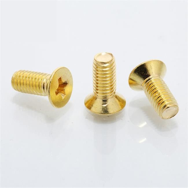 Los tornillos planos de acero inoxidables de la cabeza del M3 M4 planchan el tornillo principal avellanado cruz de electrochapado del oro